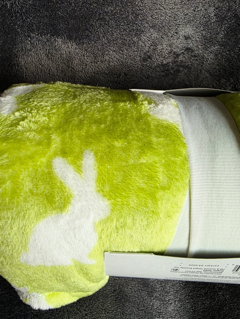 Easter Plush Bunny Printed Throw Blanket Green Ivory 60 × 50 Room Essentials NWT